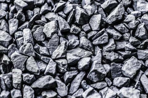 Grey stone pebbles as abstract background texture, landscape architecture bac Stock Photos