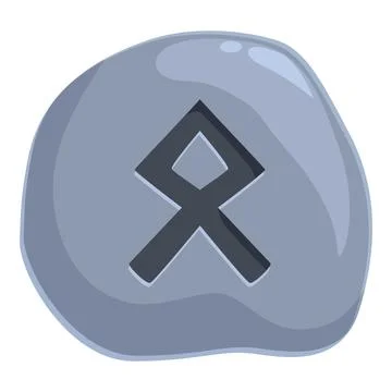 Grey stone showing bind rune symbol Stock Illustration