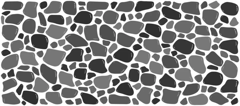 Grey stone wall texture. Tile pavement pattern. Rocky floor background. Vector Stock Illustration