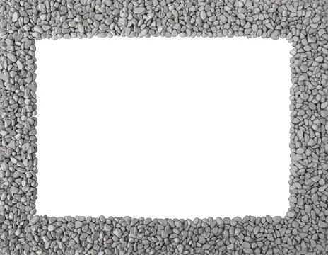 Grey stones,pebbles,outlined with black,as frame of rectangular copy space 스톡 사진
