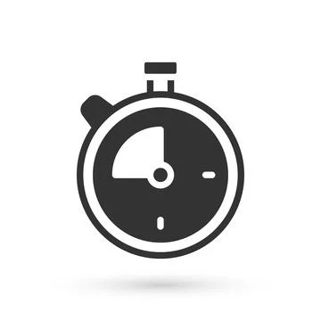 Grey Stopwatch icon isolated on white background. Time timer sign. Chronometer 库存插图