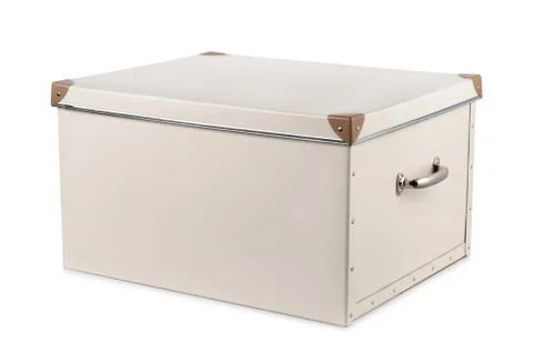 Grey storage box with lid Stock Photos