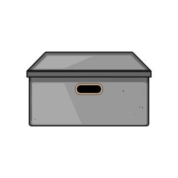 Grey storage box for organizing household items Stock Illustration