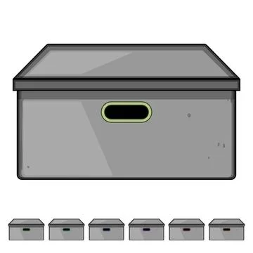 Grey storage box for organizing household items Stock Illustration