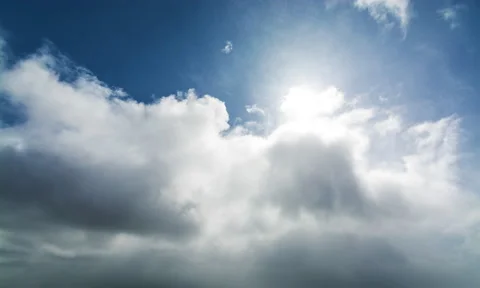 Grey stormy clouds covering the sky in beautiful timelapse. Stock Footage