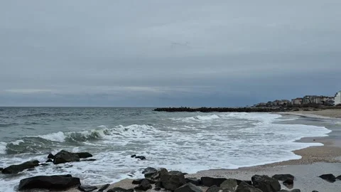 Grey stormy ocean Video stock 300308544