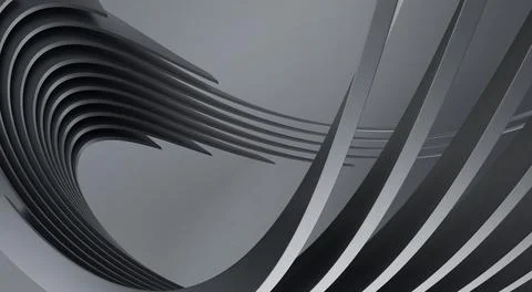 Grey stripe pattern futuristic background. 3d render illustration Stock Illustration