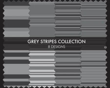 Grey Stripe Seamless Pattern Collection Stock Illustration