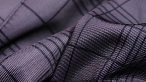 Grey Striped Polyester Trouser Fabric Macro Pan Stock Footage 319833528