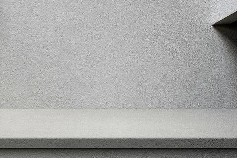 Grey Stucco Table and Wall with Natural Light and and Minimal Beam on Right.. Stock Illustration