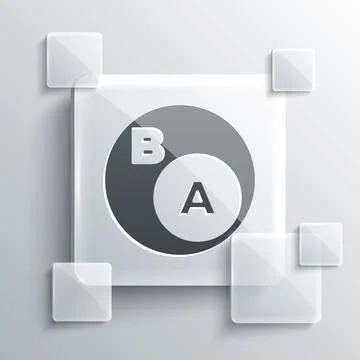 Grey Subsets, mathematics, a is subset of b icon isolated on grey background Stock Illustration