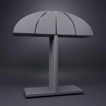 Grey Sun protective umbrella for beach icon isolated on grey background. La.. Stock Illustration