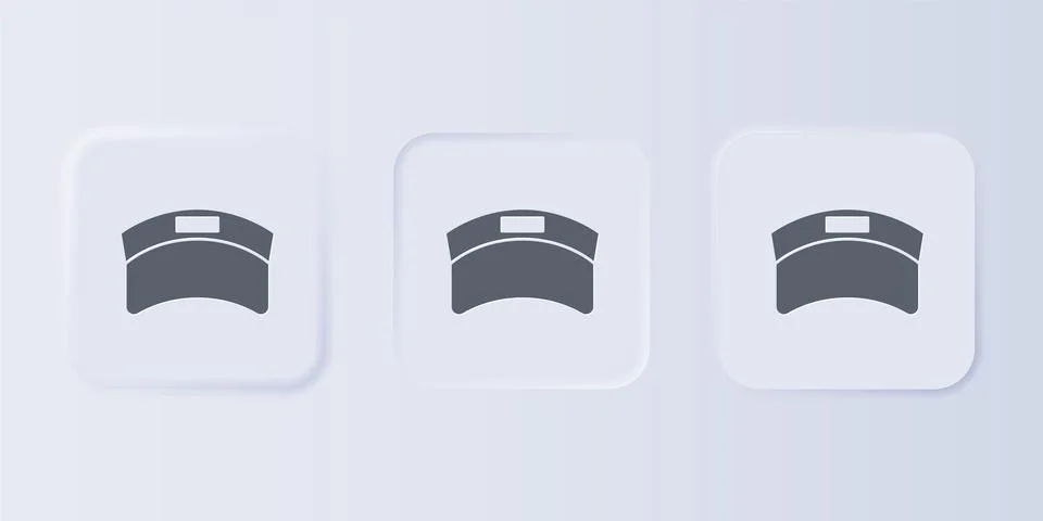 Grey Sun visor cap icon isolated on grey background. Sport equipment. Sport.. Stock Illustration