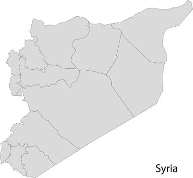 Grey Syria map Stock Illustration