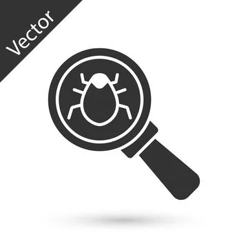 Grey System bug concept icon isolated on white background. Code bug concept. Bug Stock Illustration