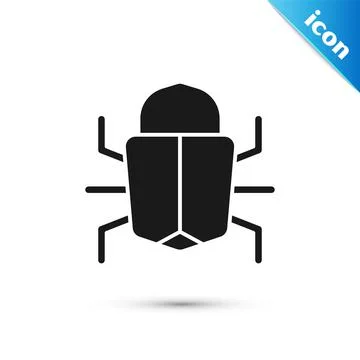 Grey System bug concept icon isolated on white background. Code bug concept. Bug Stock Illustration