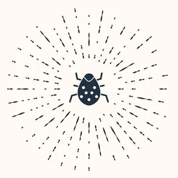 Grey System bug concept icon isolated on beige background. Code bug concept. Bug Stock Illustration