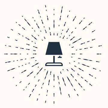 Grey Table lamp icon isolated on beige background. Abstract circle random dots Stock Illustration