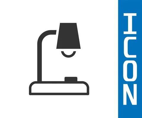 Grey Table lamp icon isolated on white background. Vector Illustrazione stock