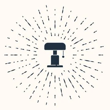 Grey Table lamp icon isolated on beige background. Abstract circle random dots Stock Illustration