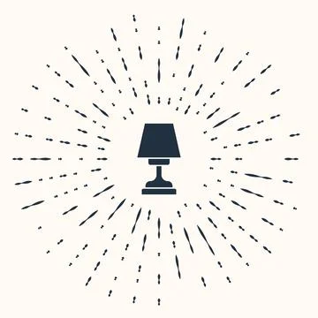 Grey Table lamp icon isolated on beige background. Abstract circle random dots Stock Illustration