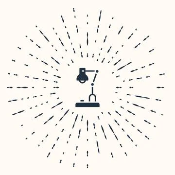 Grey Table lamp icon isolated on beige background. Abstract circle random d.. Stock Illustration