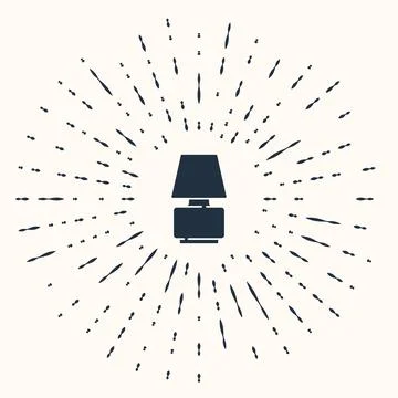 Grey Table lamp icon isolated on beige background. Abstract circle random dot Stock Illustration