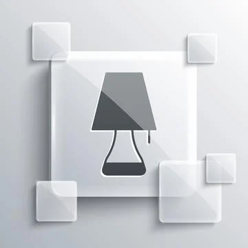 Grey Table lamp icon isolated on grey background. Square glass panels. Vector 스톡 일러스트