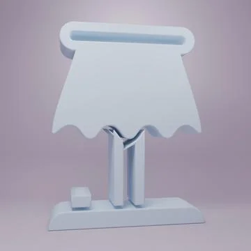 Grey Table lamp icon isolated on purple background. Minimalism concept. 3D .. 스톡 일러스트