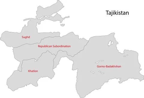 Grey Tajikistan map Stock Illustration