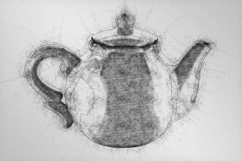 Grey teapot Stock Illustration