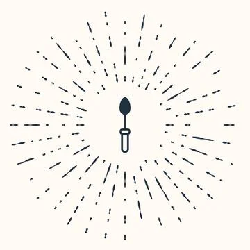 Grey Teaspoon icon isolated on beige background. Cooking utensil. Cutlery s.. Stock Illustration