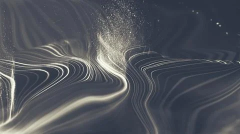 Grey tech background abstract wave with particles and smoke. Geometric Illustrazione stock