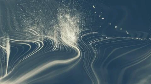 Grey tech background abstract wave with particles and smoke. Geometric Stock Illustration