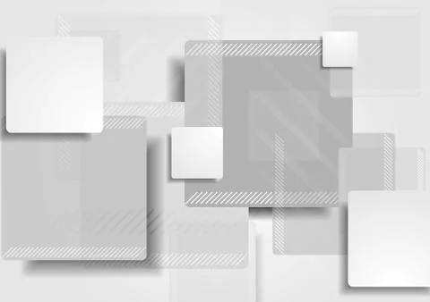 Grey tech squares vector background Illustrazione stock
