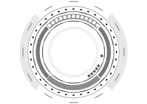Grey technology futuristic HUD interface Illustrazione stock
