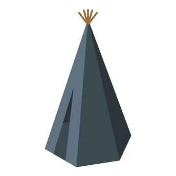 Grey teepee tent standing on white background Illustrazione stock