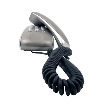 Grey telephone with clipping path Stock Photos
