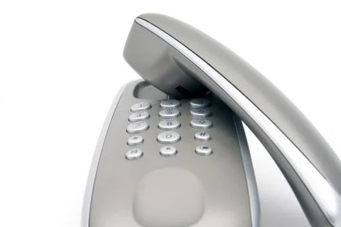 Grey telephone Stock Photos