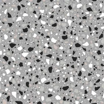 Grey terrazzo mosaic tile pattern, marble texture Illustrazione stock