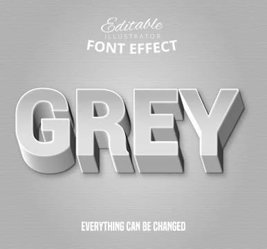 Grey text, editable font effect Stock Illustration