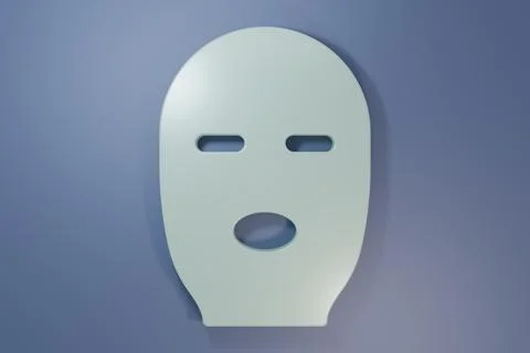 Grey Thief mask icon isolated on purple-blue background. Bandit mask, crimi.. Stock Illustration