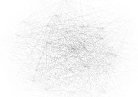 Grey thin low poly network lines abstract technical background Stock Illustration