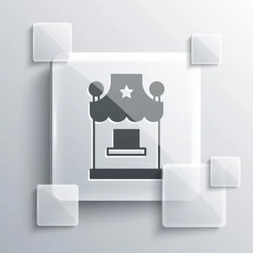 Grey Ticket box office icon isolated on grey background. Ticket booth for t.. 스톡 일러스트