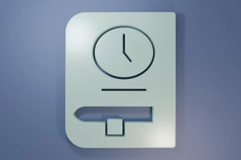 Grey Time for book icon isolated on purple-blue background. Minimalism conc.. Stock Illustration