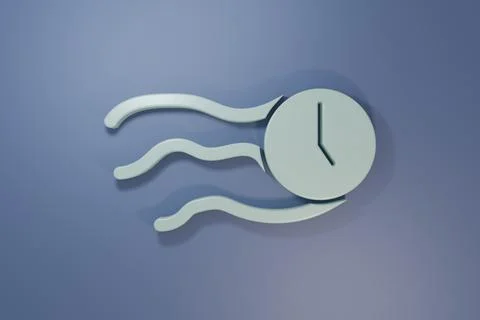 Grey Time flies on the clock icon isolated on purple-blue background. Minim.. Stock Illustration