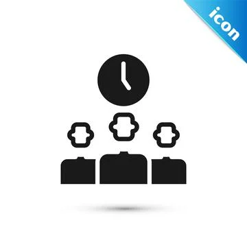Grey Time Management icon isolated on white background. Clock and gear sign Stock-Illustration