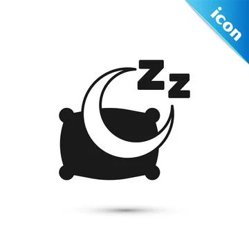 Grey Time to sleep icon isolated on white background. Sleepy zzz. Healthy Stock Illustration