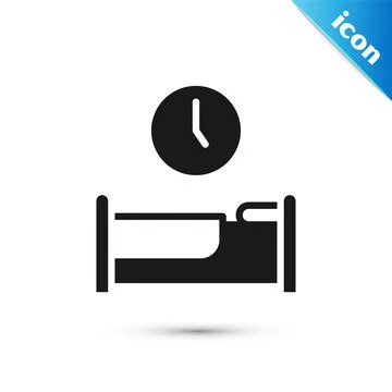 Grey Time to sleep icon isolated on white background. Vector Illustrazione stock