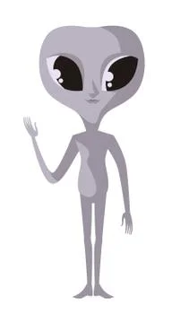 Grey tiny alien Stock Illustration